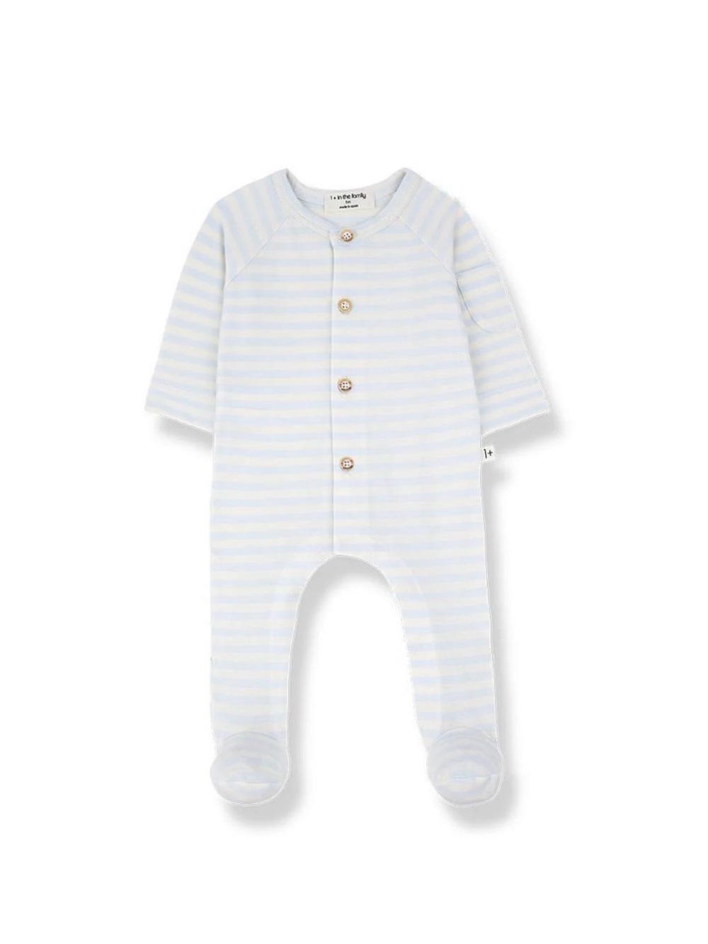 Pale Blue & White Striped Footed One-Piece. European made